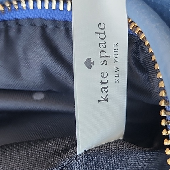 KATE SPADE blue Pebble Leather Suede Snakeskin detail top handle satchel bag - Picture 14 of 14